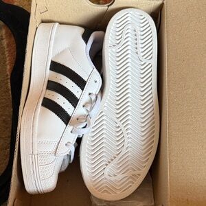 Adidas Classic White Sneakers with Black Stripes